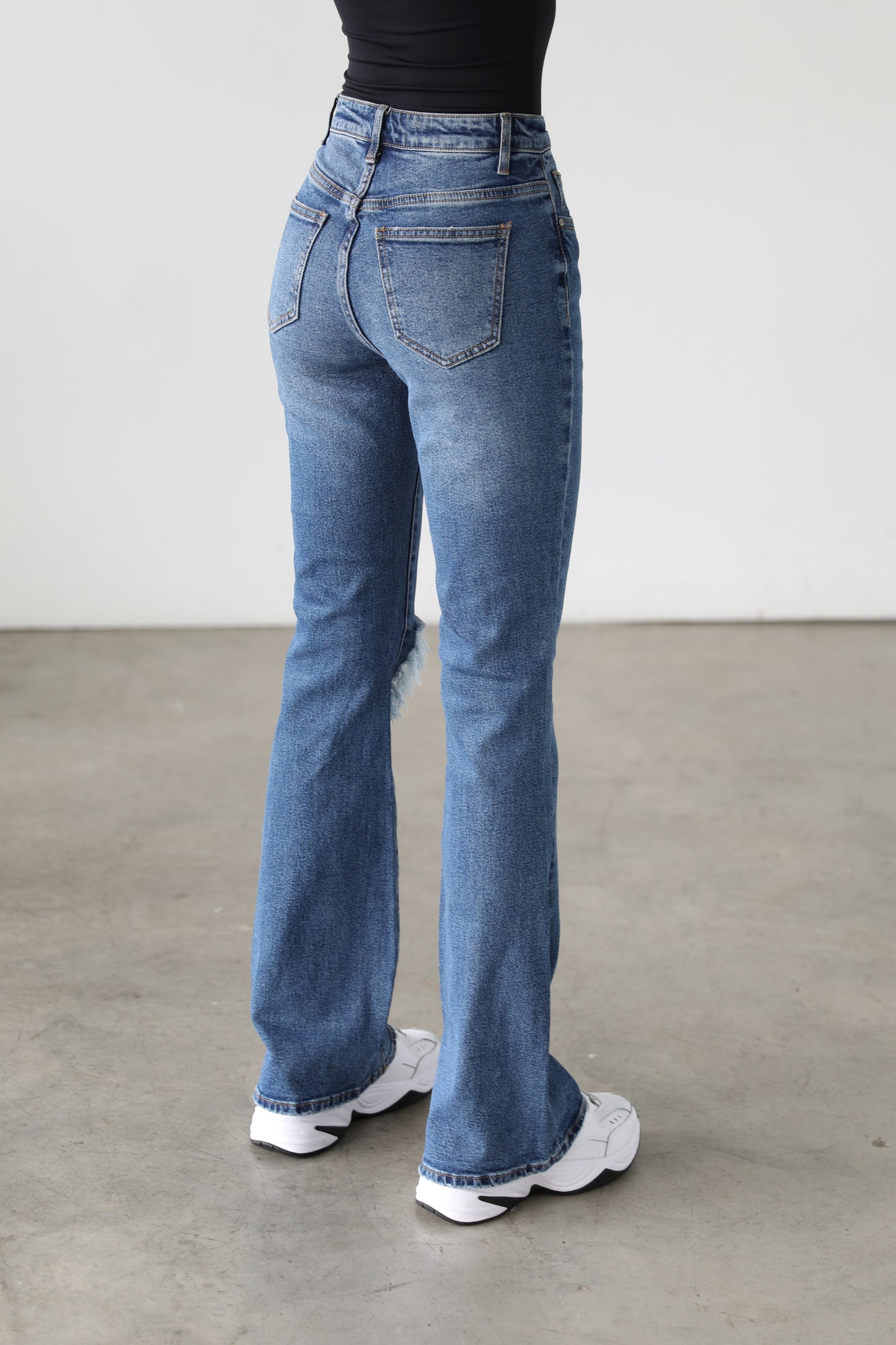 DOGMA DENIM - High Rise Flare Leg Denim Jeans -7101- Dark