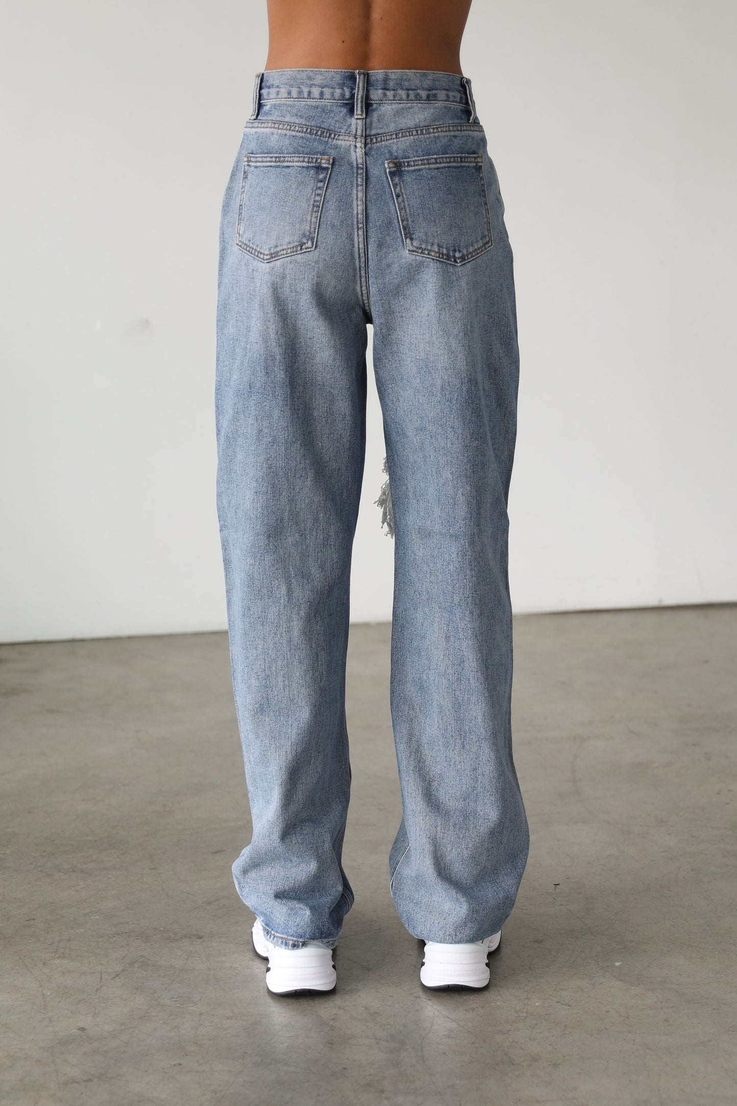 DOGMA DENIM High Rise Straight Wide Leg Denim Jeans- 7112