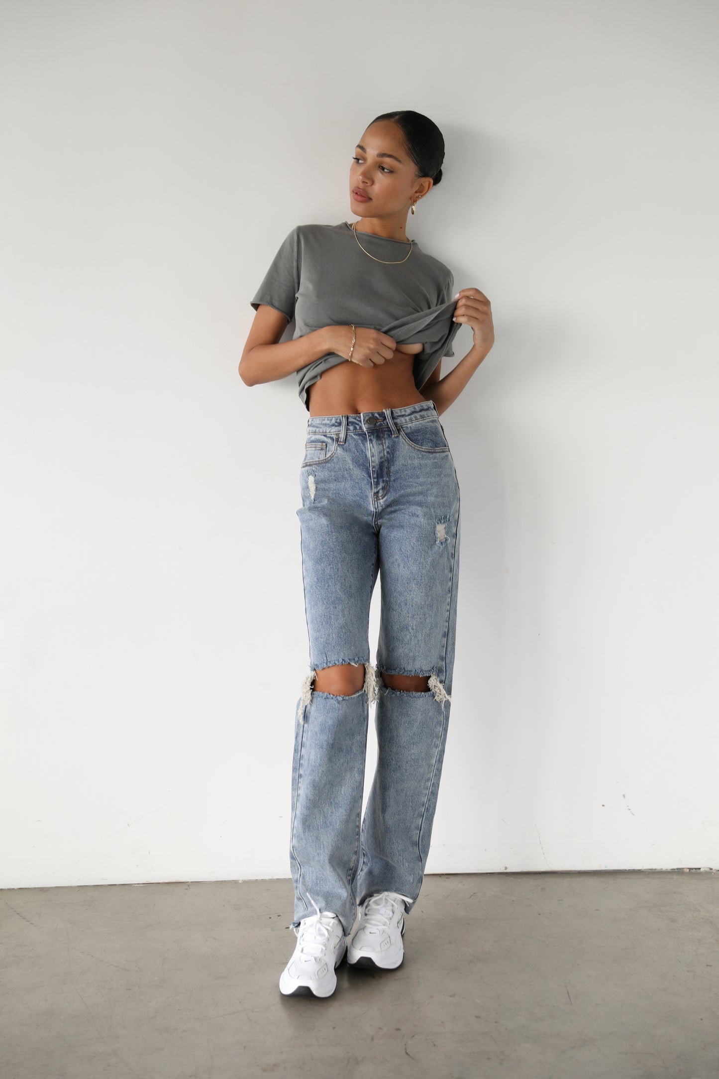 DOGMA DENIM - High Rise Straight Leg Denim Jeans- 7115