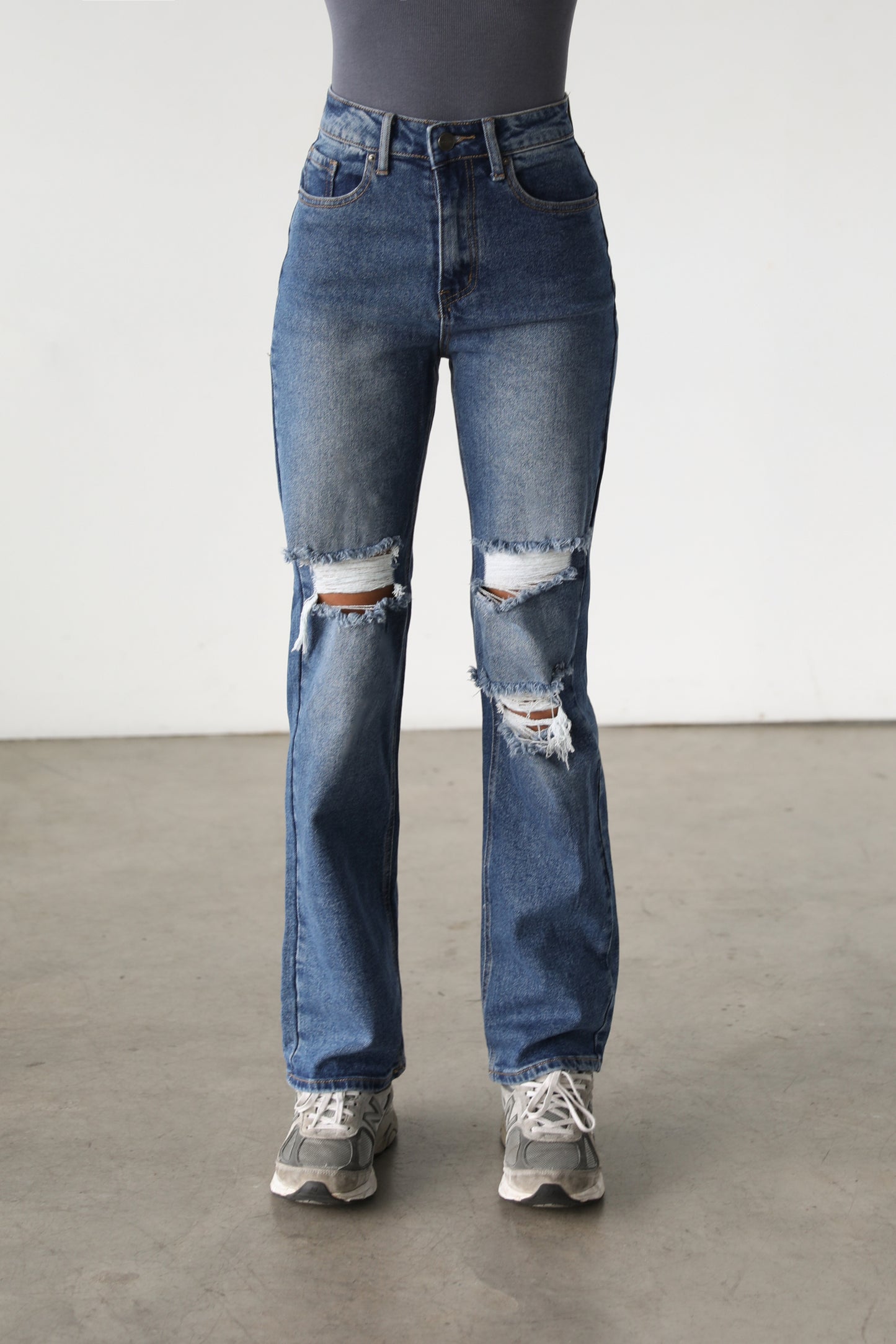 DOGMA DENIM - High Rise Straight Leg Denim Jeans- 7121