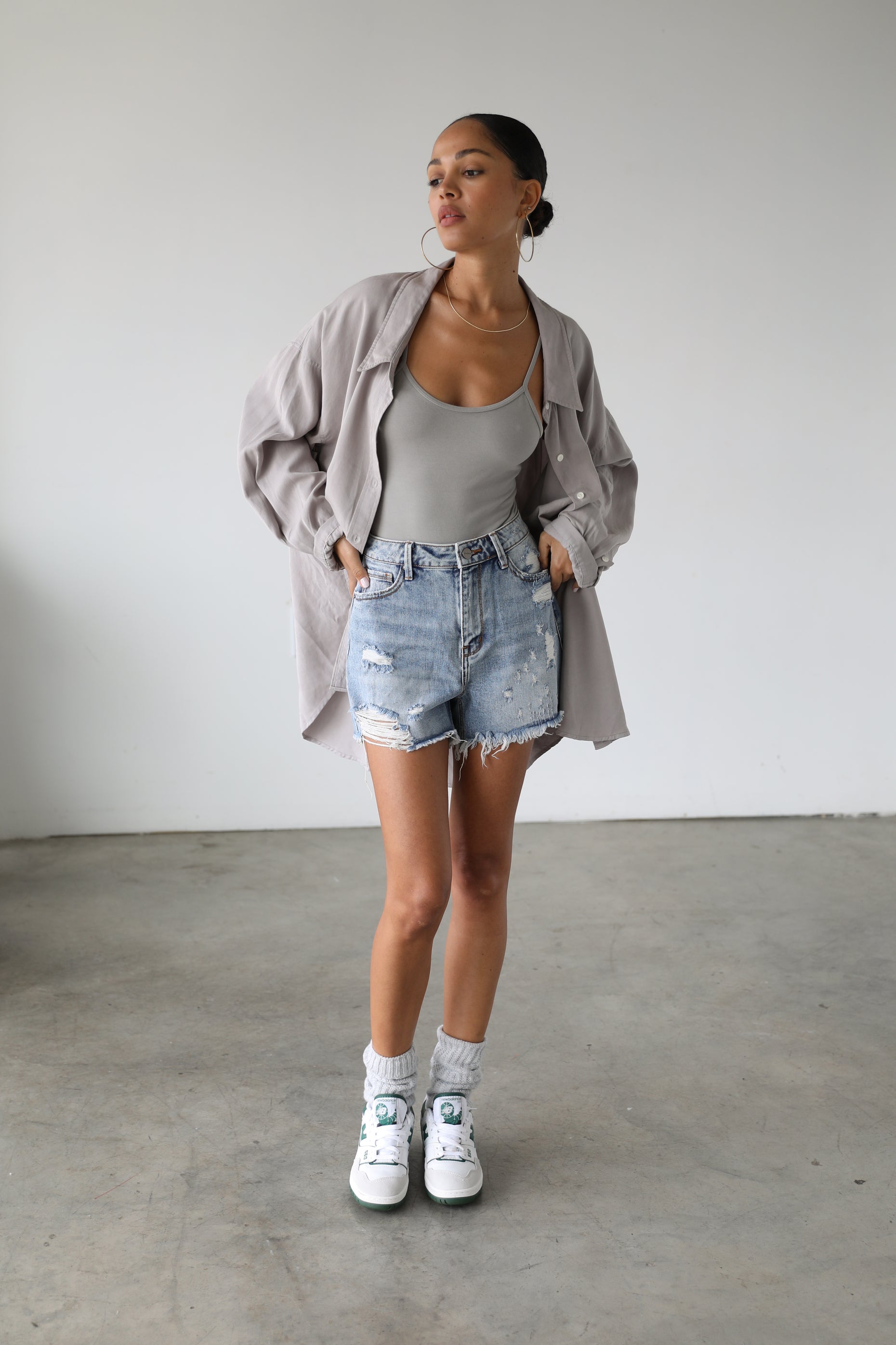 Oversized best sale jean shorts