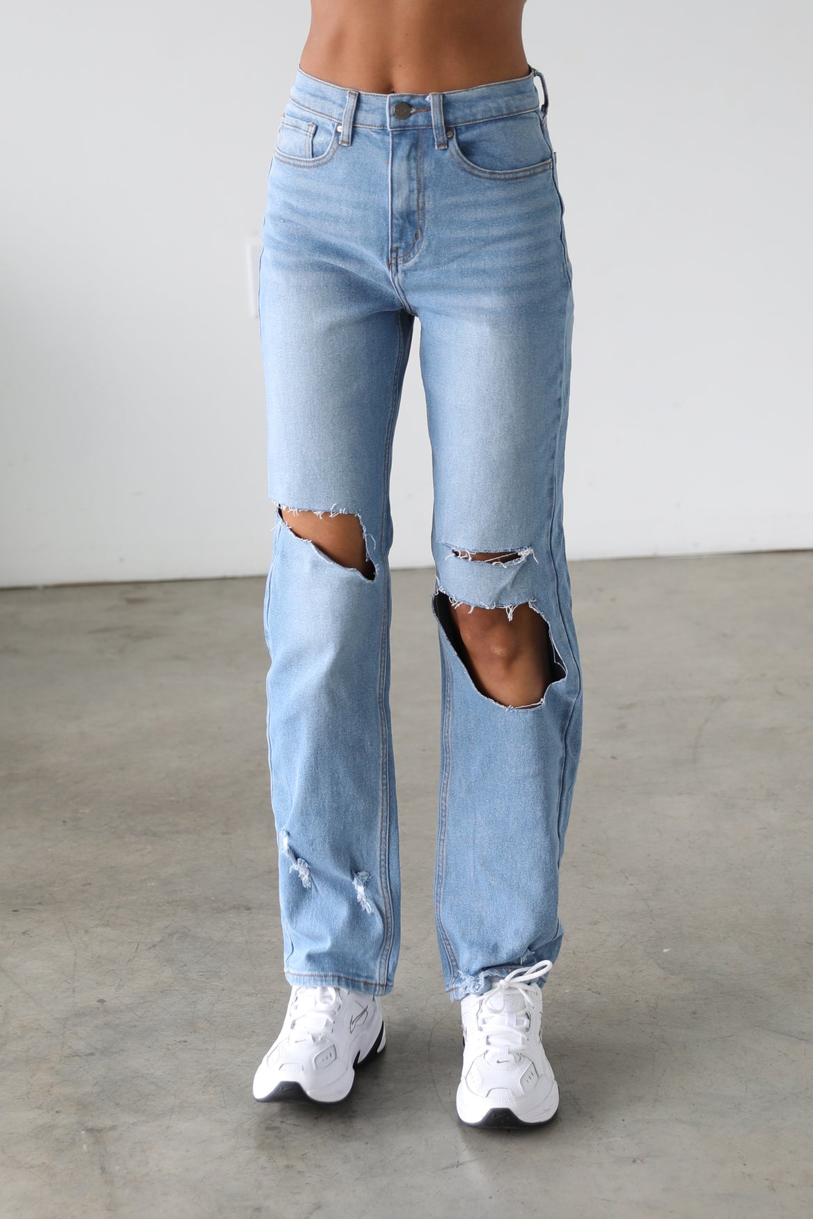 DOGMA DENIM - High Rise Straight Leg Denim Jeans-7105