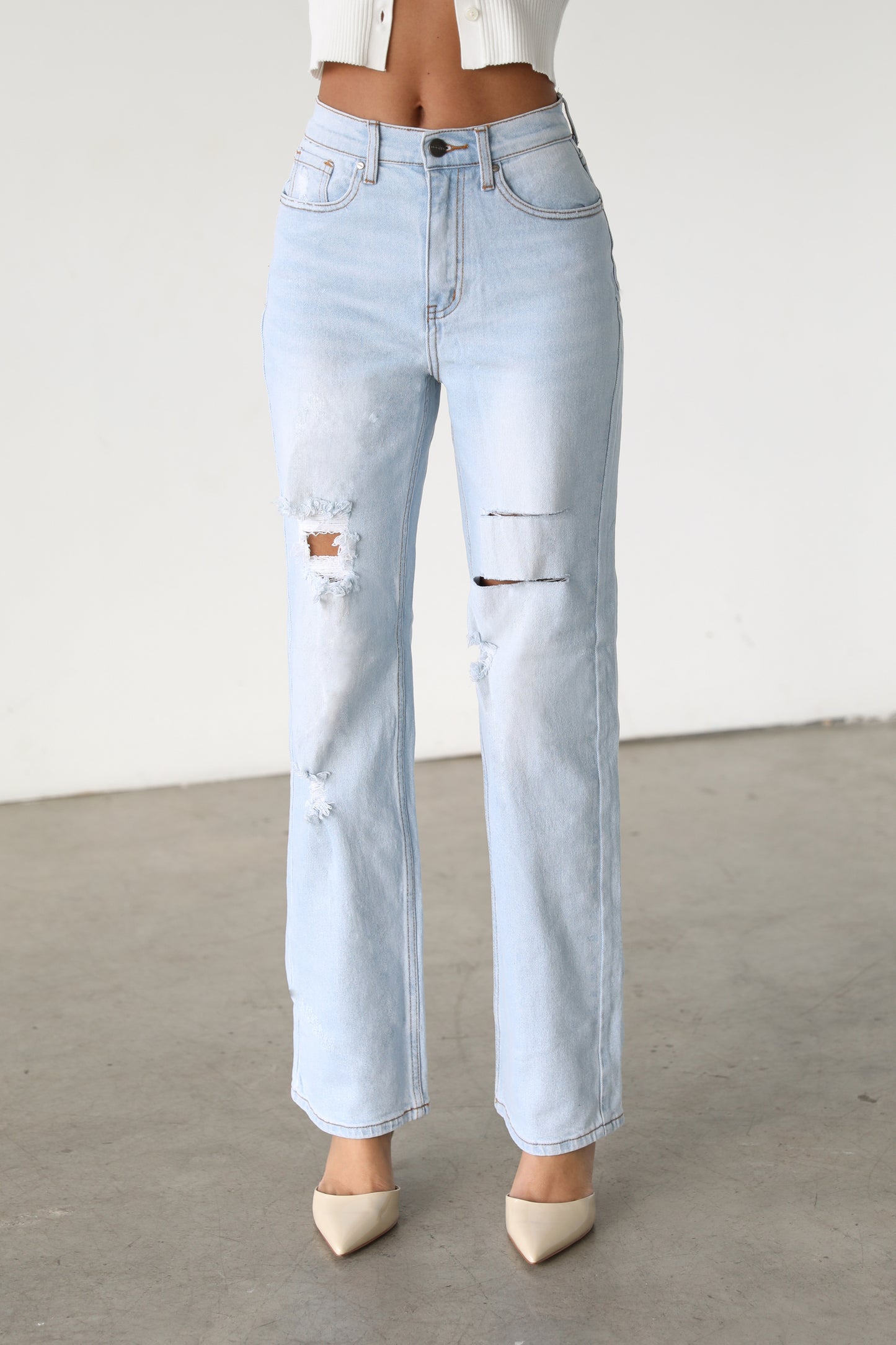 DOGMA DENIM - High Rise Straight Leg Denim Jeans-7106