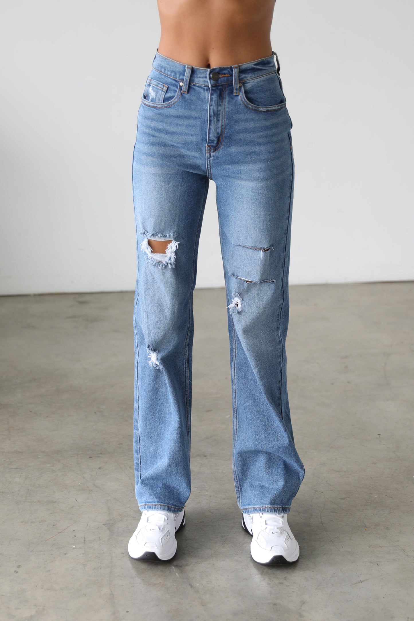 DOGMA DENIM - High Rise Straight Leg Denim Jeans - Medium- 7106