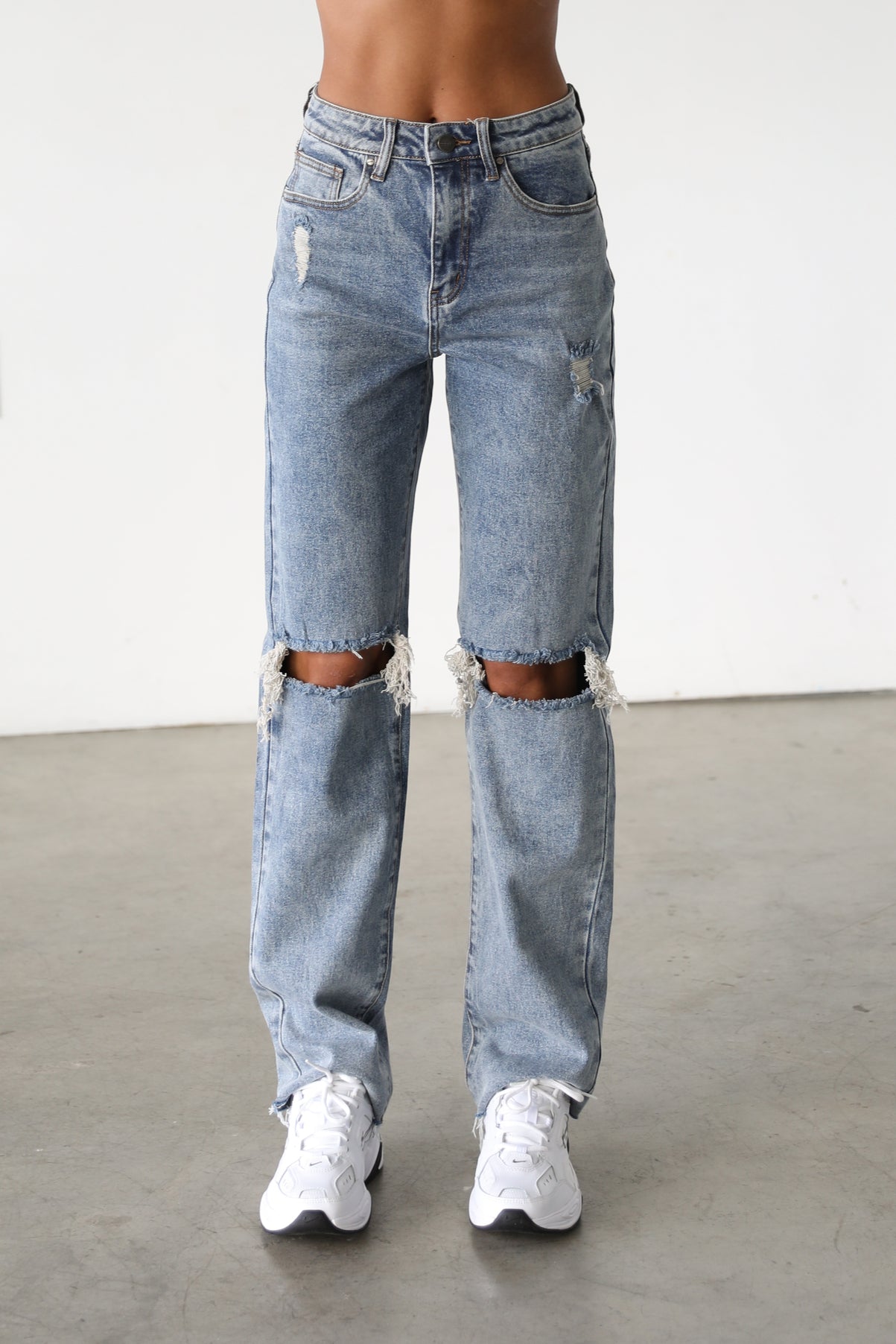 DOGMA DENIM - High Rise Straight Leg Denim Jeans- 7115