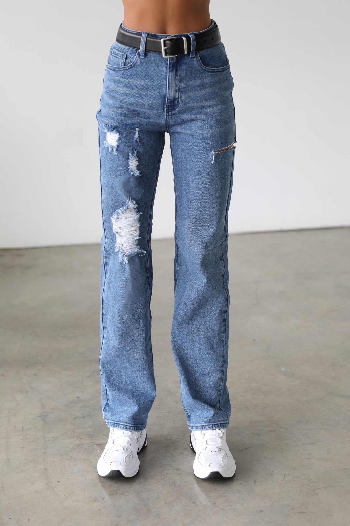 DOGMA DENIM - High Rise Straight Leg Denim Jeans- 7135
